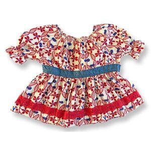 Matilda Jane Crimson Cutie Red White & Blue Summer 4th of July Top Size 2